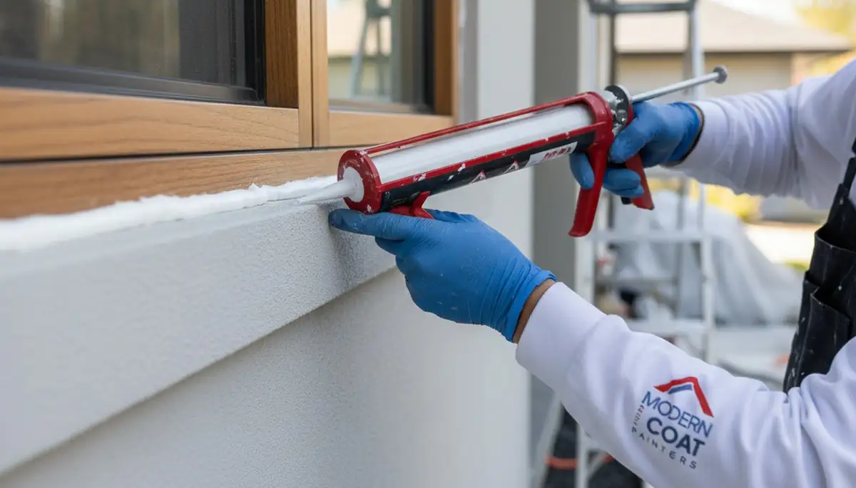 Professional caulking and sealing on home exterior in Vancouver WA by weatherproofing experts