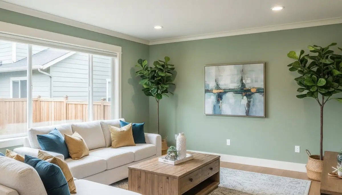 Freshly painted living room with smooth finishes by professional house painters in Vancouver, WA