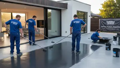 Professional concrete staining on residential patio in Vancouver, WA for durable, weather-ready finish