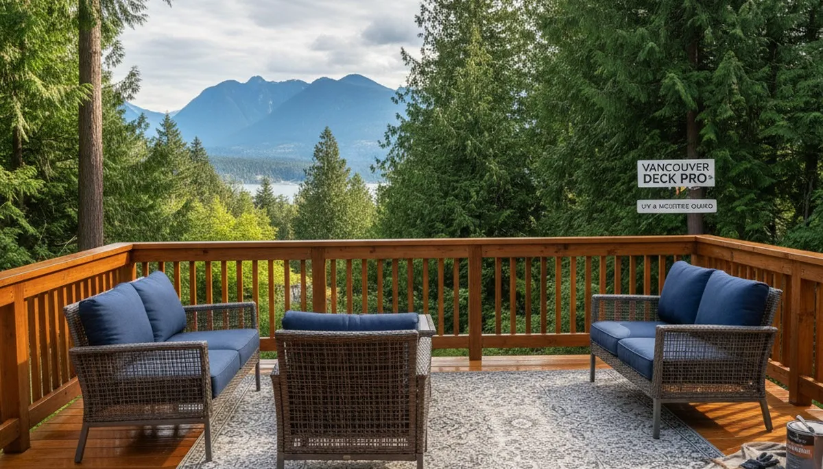 Professional deck staining in Vancouver, WA enhancing outdoor wood with UV and moisture protection