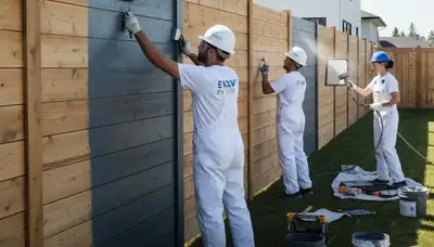 Professional fence painting in Vancouver, WA by expert painters protecting wood from rain and moisture