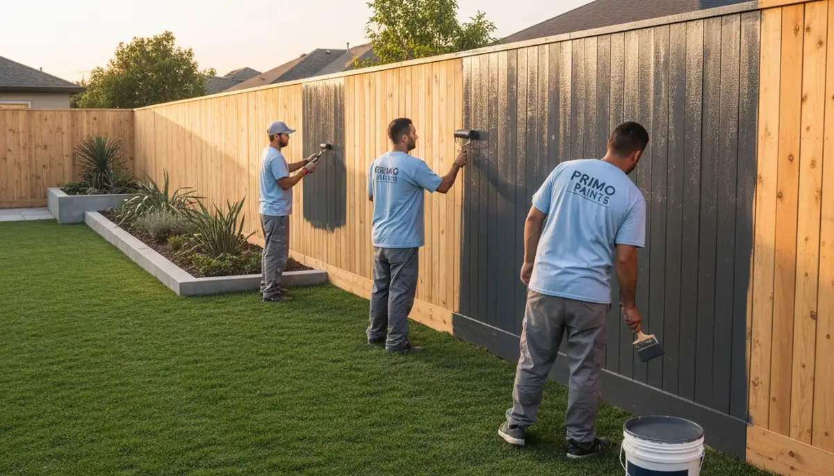 Professional fence painting in Vancouver WA by expert house painters protecting wood from rain