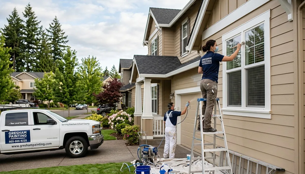 Professional house painters in Vancouver WA improving home exterior with expert painting services