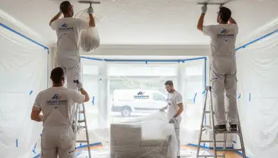 Professional popcorn ceiling removal in Vancouver WA home by expert painting contractors