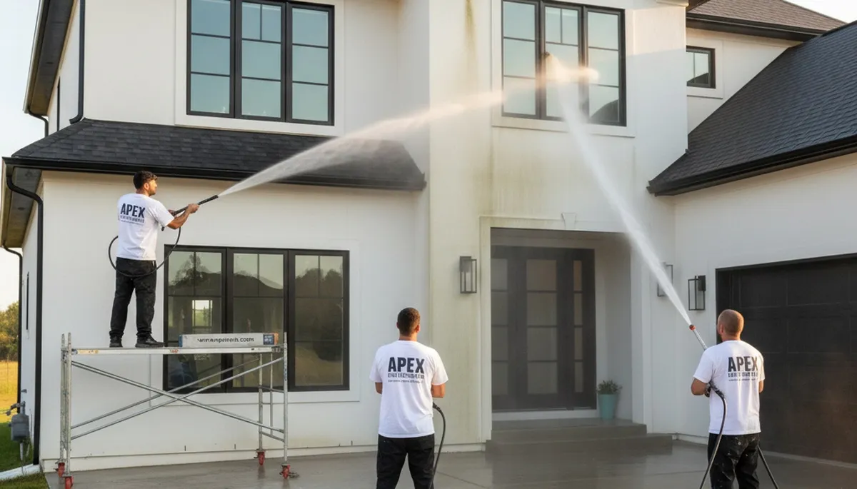 Professional pressure washing siding and driveway in Vancouver, WA by expert house painters