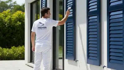 Professional shutter painting on home exterior in Vancouver, WA by expert house painters
