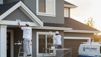 Professional trim and fascia painting on a Vancouver WA home by expert exterior house painters
