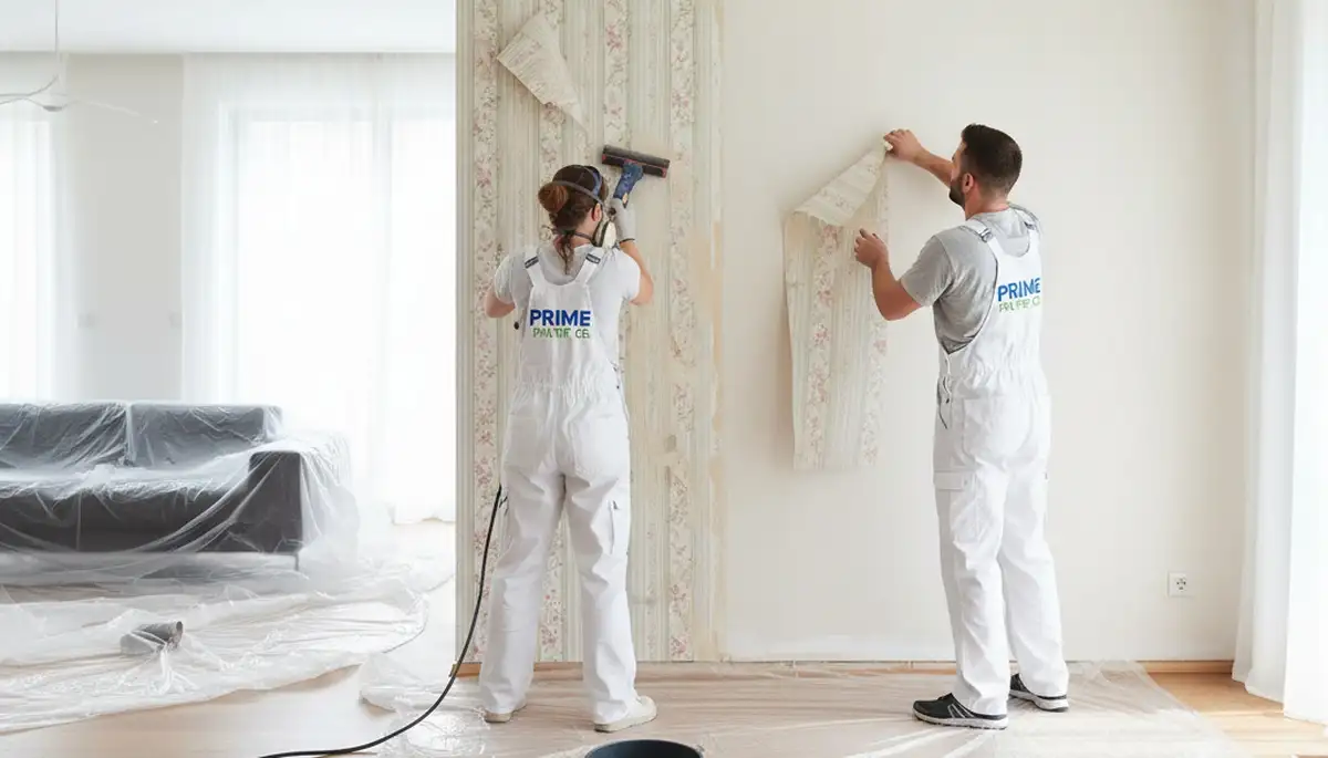 Professional wallpaper removal and wall prep by house painters in Vancouver, WA